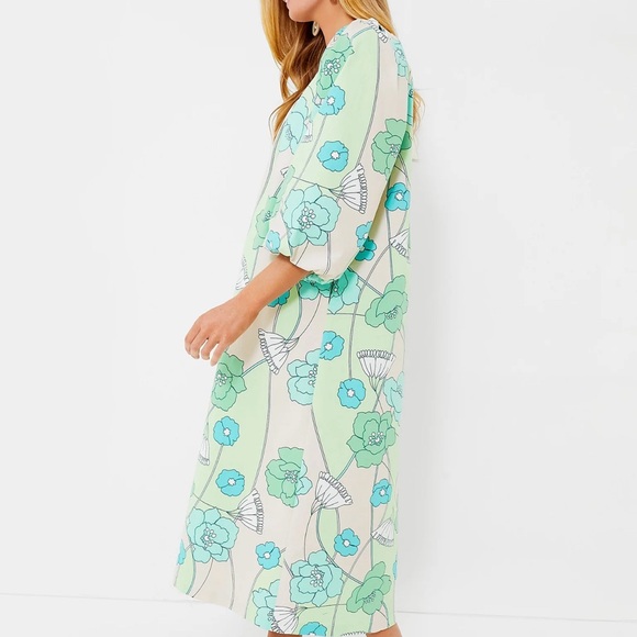 Tuckernuck (Hyacinth House) Green and Blue Floral Dorinda Midi Dress - Picture 5 of 10